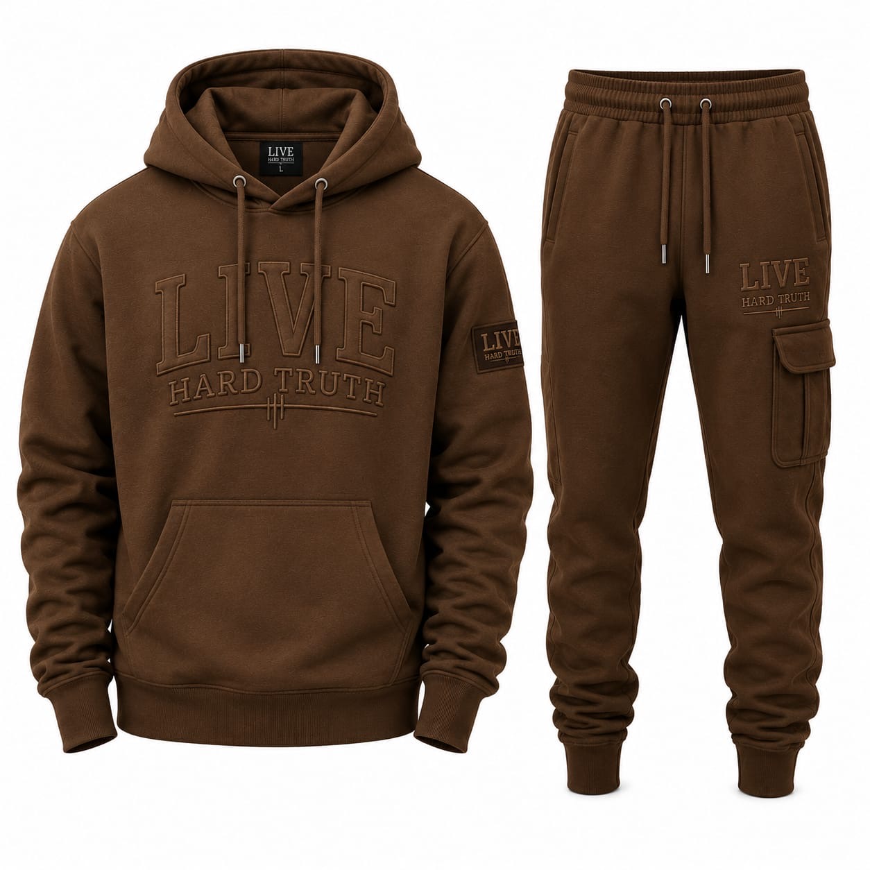 Fall Edition hoodie and classic joggers set in Chestnut Brown
